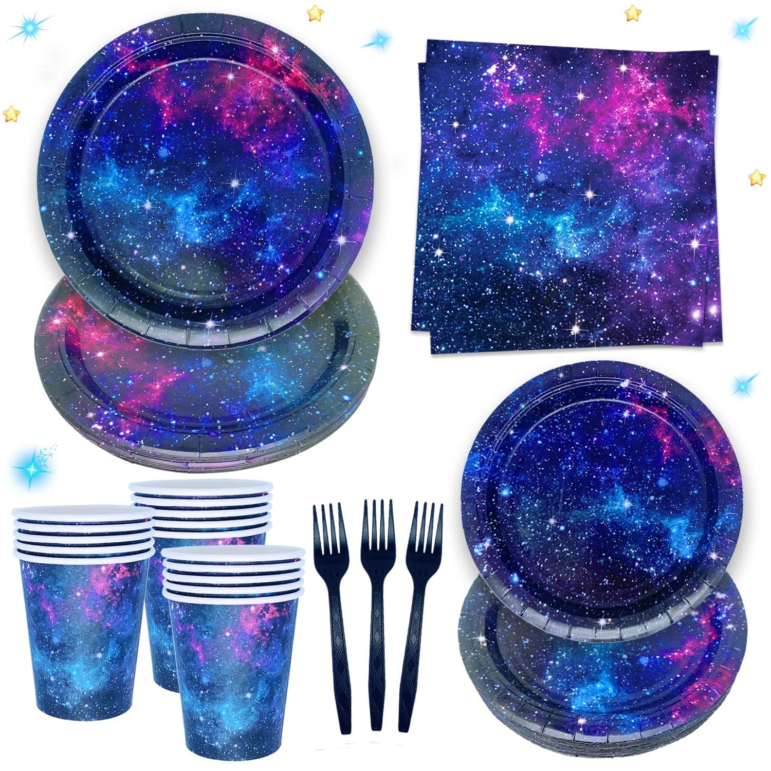 Space Galaxy Party Supplies Tableware Set Outer Space Theme Birthday