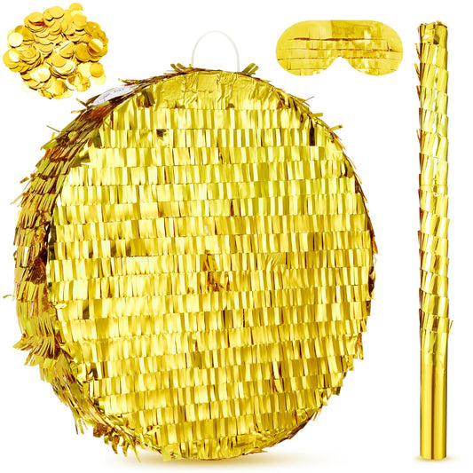 Jenaai Disco Ball Large Piñata 16 Inch, Round Blank Disco Piñata with
