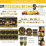 348 Pcs Construction 5th Birthday Decorations Dump Truck Five Years