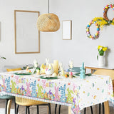 2 Pack Easter Tablecloth, 54" x 108" Easter Decorations, Rectangular