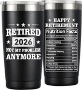 MASGALACC Retirement Gifts for Men & Women 2026 – 20oz Black Tumbler