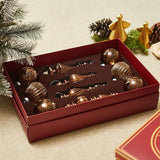 DN DECONATION Mercury Glass Christmas Ornaments, 10pcs Vintage Brown