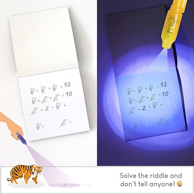 Invisible Ink Pen and Notebook Pack 32 Safari Party Favors for Kids