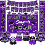 Graduation Decorations 2026 Purple Graduation Party Decor Set include