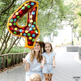 KatchOn, Giant Number 4 Balloon - 40 Inch, Donut | Birthday