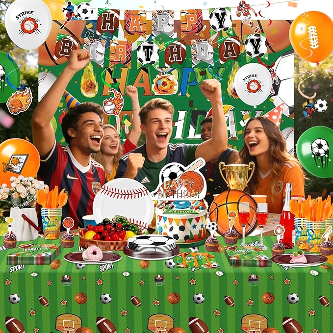 Combo Sports Party Kit for 20 Football & Basketball Theme