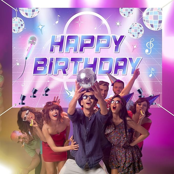 K-POP Theme Birthday Party Backdrop Decorations Magical Music Movie