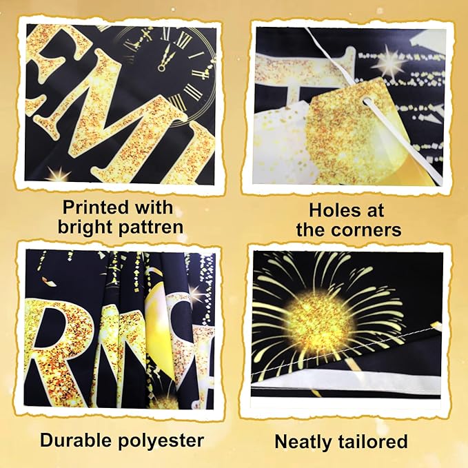 Black Gold Happy Retirement Banner Sign Directional Retired Yard