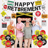 Retirement Decorations Men Women Caution Logos Happy Retirement
