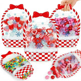 50 Pcs Winter Gift Bag Valentine's Day Theme Bag with Handles Zipper