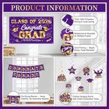Graduation Decorations 2026 Purple and Gold Graduation Party Decor