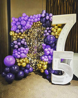 Purple and Gold Balloons Arch Kit, 140Pcs Dark Purple Metallic Gold