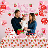 Berry First Birthday Decor Strawberry 1st
