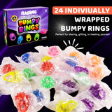 Kangaroo 24 Pack LED Light up Rings for Kids Bulk - Flashing Colorful