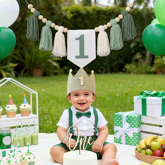 Wild One High Chair Banner For 1st Birthday Party Boy Decorations