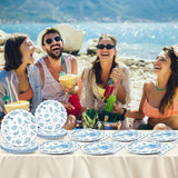96pcs Scalloped Coastal Party Supplies Tropical Blue Bow Starfish