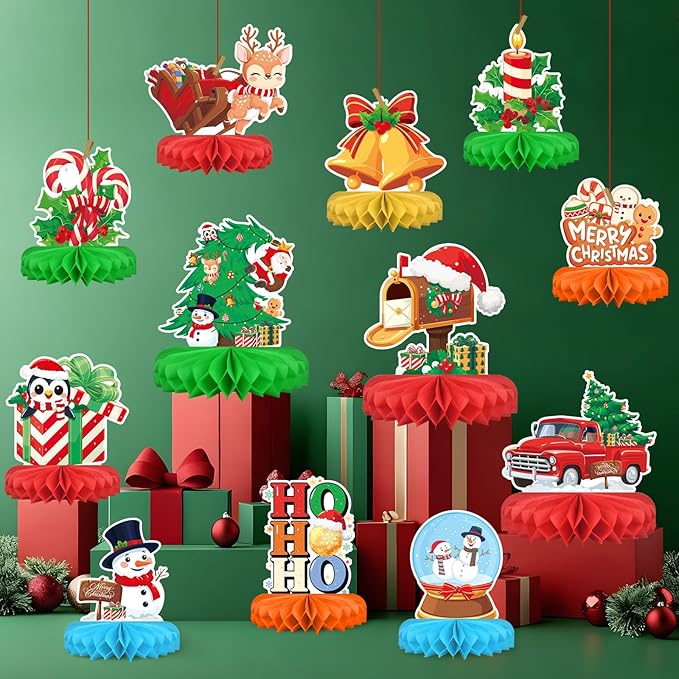Christmas Party Decorations Festive Christmas Honeycomb Centerpieces