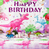 WERNNSAI Dinosaur Tablecloth - 2 Pack 54'' X 108'' Girl Dino Table