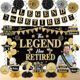 Retirement Party Decorations for Men Black Gold Happy Retirement