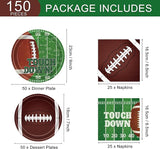 150Pcs Football Party Supplies Tableware Set Football Party Set