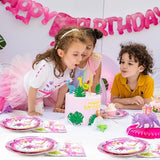 Girl Dinosaur Party Decorations 64 PCS Dinosaur Plates Napkins and