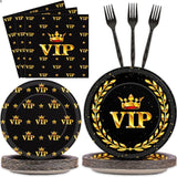 96 Pcs Vip Movie Night Party Supplies Paper Plates Napkins