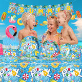 Pool Party Decoration 143Pcs Summer Tableware Pool Hello Summer