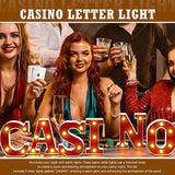 Casino Party Decorations 6.3 Movie Night Letters Sign Decor Battery