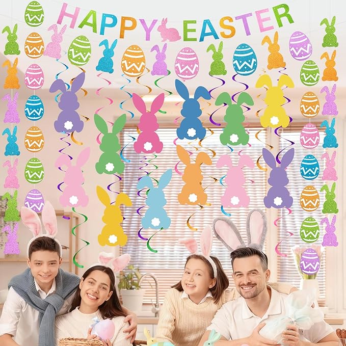 30 Pcs Happy Easter Decorations Set Easter Party Decoration Egg