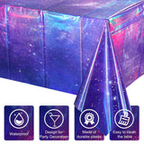 YIDAKO 6Pcs Iridescent Space Tablecloths, Disposable Plastic Purple