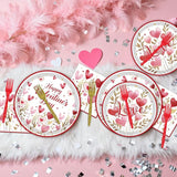 Valentines Day Plates and Napkins Decorations 96PCS Galentines Love