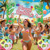 164Pcs Hawaii Themed Happy Birthday Party Decorations Plates Napkins