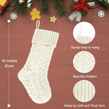 Christmas Stockings, 20 Inch Burgundy, Ivory, Green Cable Knit