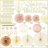 Champagne-Gold Fall Boho Birthday Party-Decorations - 29pcs Beige