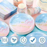 200 Pcs Gender Reveal Baby Shower Paper Plates Napkins Cups Baby