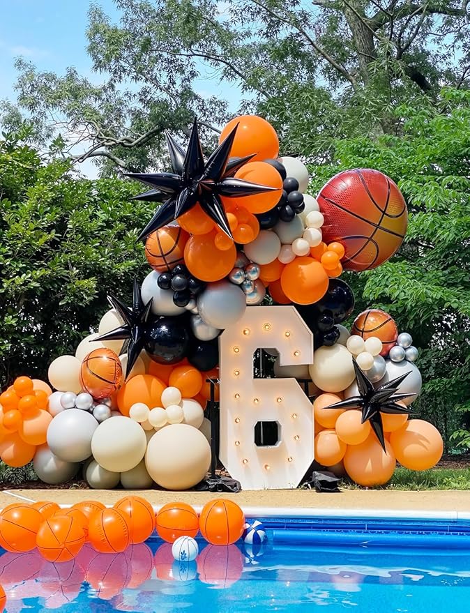 Halloween Balloon Garland Arch Kit 134 pcs Orange Black White Gold