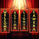 4 Pcs Movie Night Porch Banner Movie Themed Party Decorations