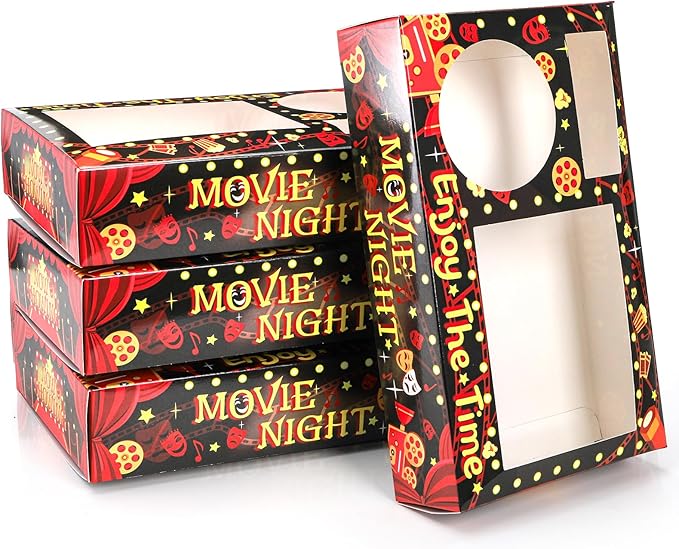 50 Pcs Movie Night Snack Tray Disposable Movie Snack Holder Box