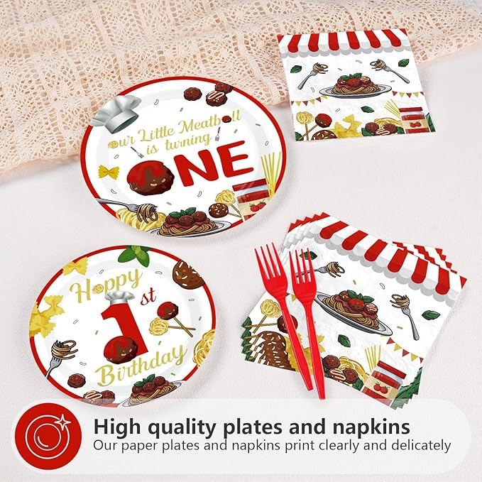 96Pcs Meatball 1st Birthday Party Supplies Meatball is Turning One