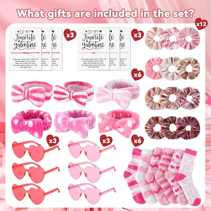 6 Set 43 Pcs Galentines Party Gift Favors Sleepover Party Supplies