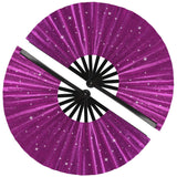 Tkocisa 2 Pack Glitter Large Folding Hand Fans for Line Dance, Popping