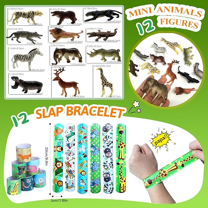 158 pcs Safari Party Favors for 12 kids Jungle Safari Birthday Party