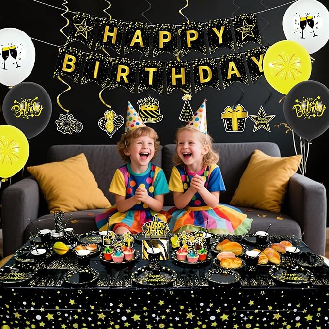 Black Gold Birthday Party Decorations Black and Gold Party