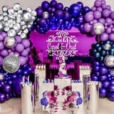 Purple Silver Balloon Arch Kit Halloween Disco Dark Royal Purple