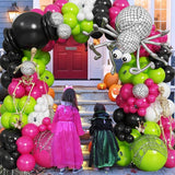 Halloween Balloon Arch Kit Hot Pink Green Black Balloons Garland
