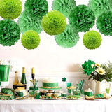 Green Tissue Paper Pom Poms for St.Patrick Day Irish Ceiling Wall