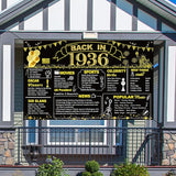 DARUNAXY 90th Birthday Black Gold Party Decoration, Back in 1936
