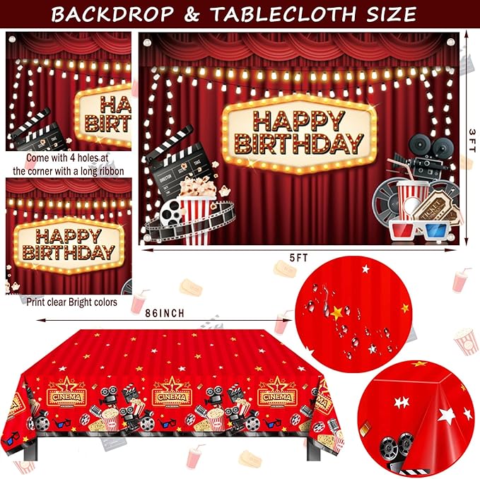 Movie Night Birthday Party Decorations Movie Theater Hollywood