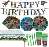 98PCS Dinosaur Birthday Party Supplies Dinosaur Party Tableware Set