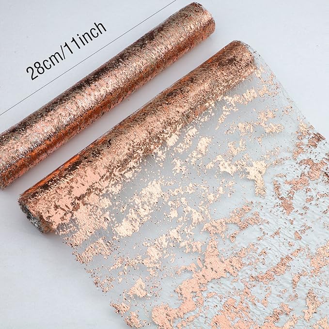 Snowkingdom 2 Pieces Rose Gold Table Runner 11"x108" Glitter Sequin